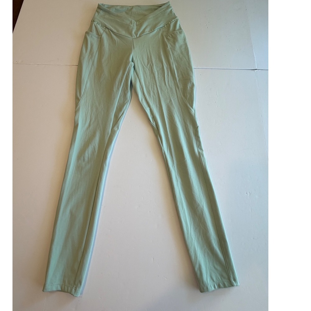 Gymshark Womens Mint Green V-Waist Pocket Leggings High Rise Athletic Pants S